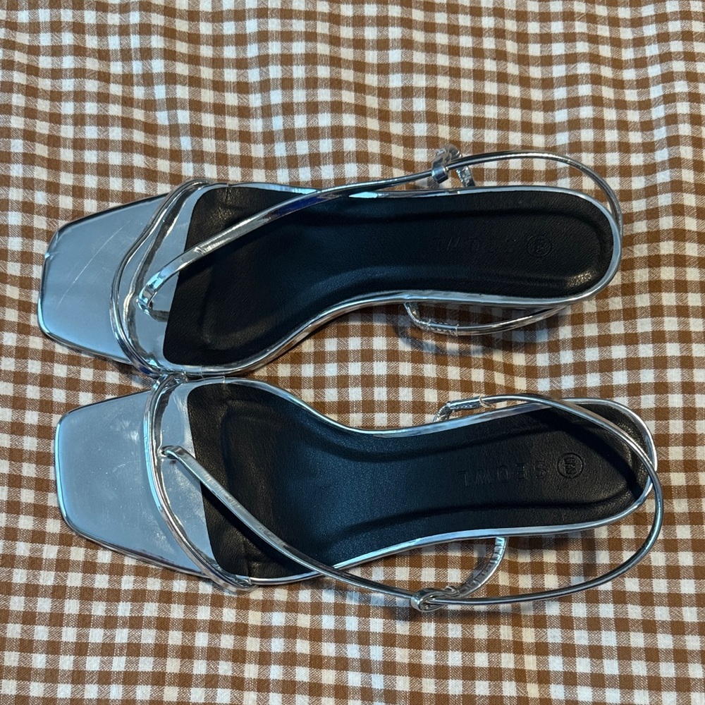 Silver Women's heeled Sandals